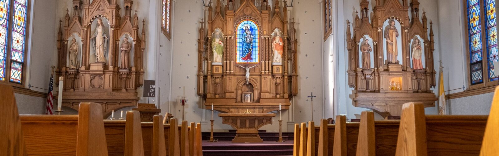 A photo of the altar at St. Mary Church